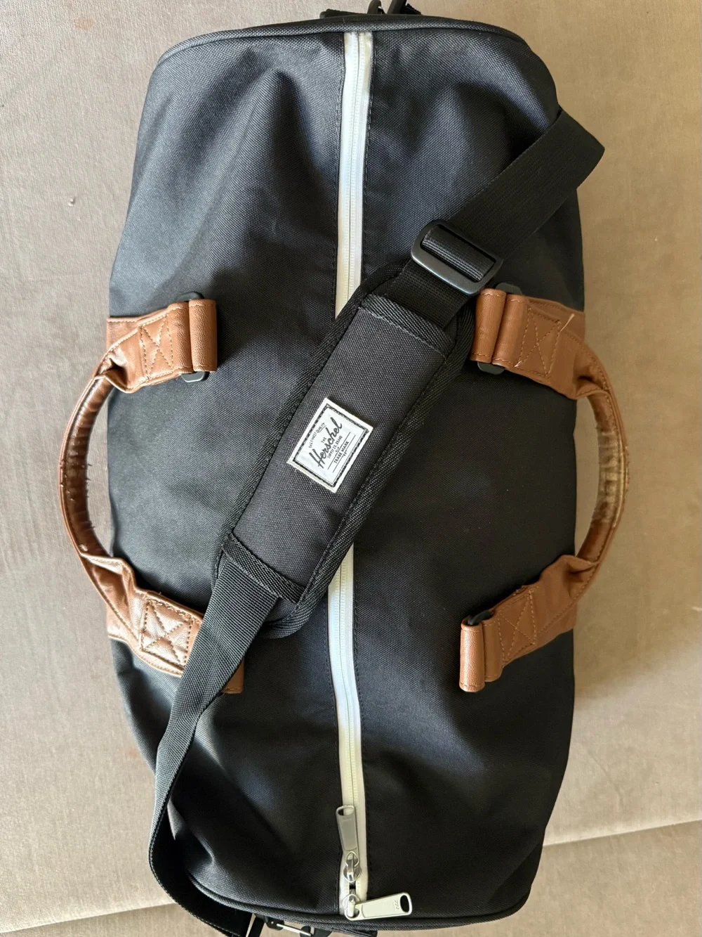 Herschel Supply Co. 43L Black Duffel with Faux Leather Accents